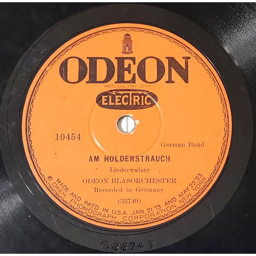 Odeon Blasorchester ‎78 RPM - Am Holderstrauch / Goldne Abendsonne Guter Mond V+